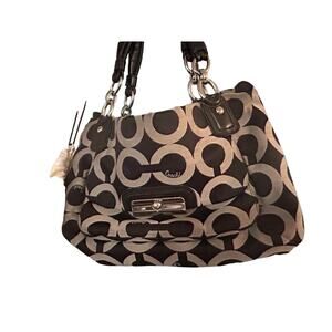Authentic COACH Kristen Op Art Sateen hobo bag purse